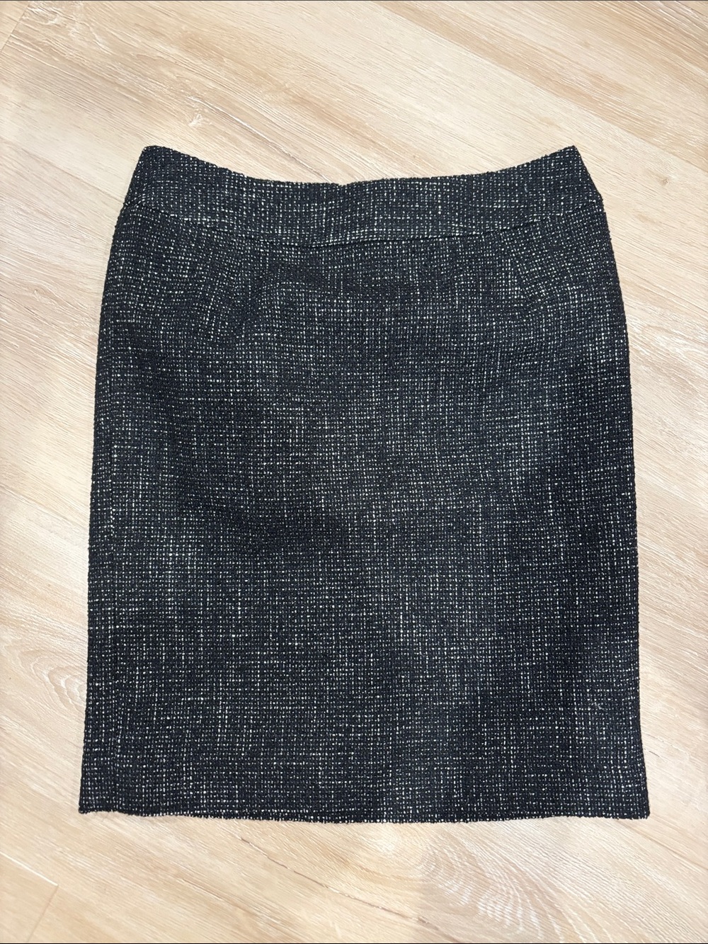 Halogen Black Tweed Pencil Skirt with Gold Fleck